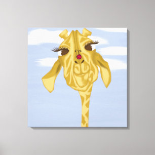 Cute And Colorful Giraffe Canvas Print