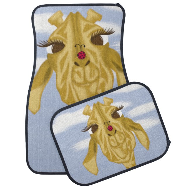 Cute And Colorful Giraffe Car Mat (Set)