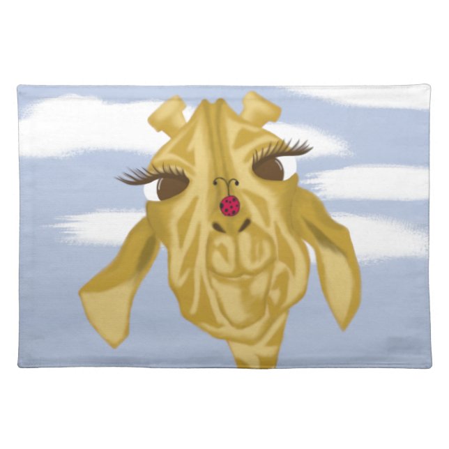 Cute And Colorful Giraffe Cloth Placemat (Front)