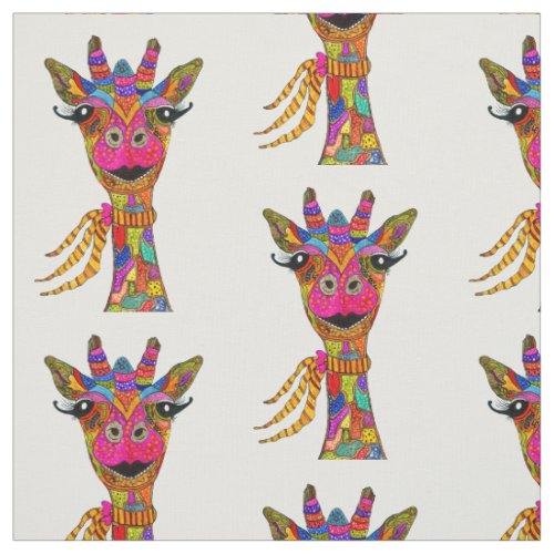 Cute and Colorful Giraffe Fabric