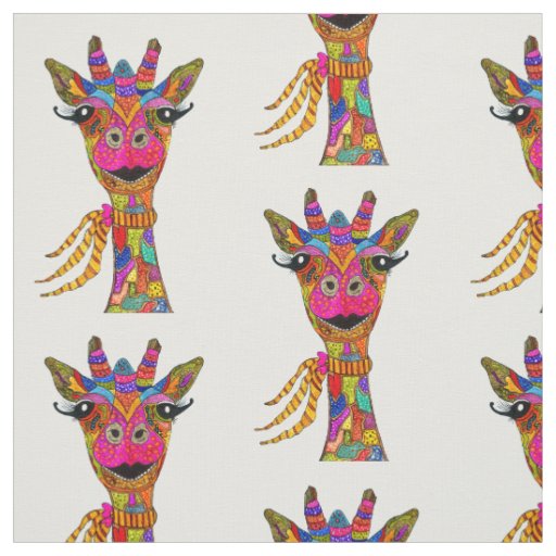 Cute and Colorful Giraffe Fabric