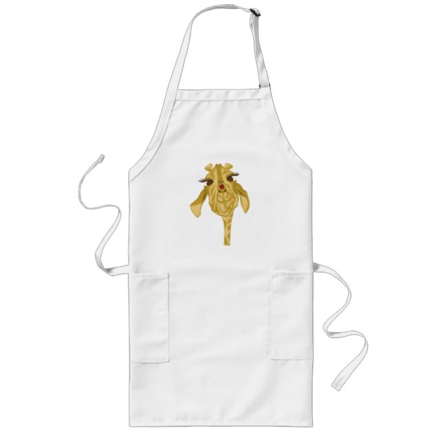 Cute And Colorful Giraffe Long Apron (Front)
