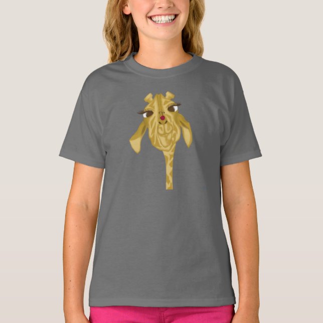 Cute And Colorful Giraffe T-Shirt (Front)