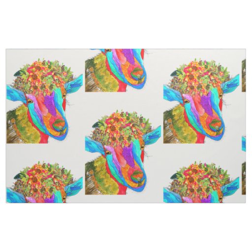 Cute and Colorful Goat Fabric