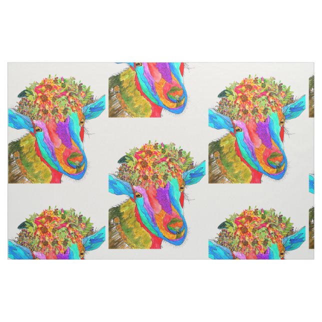 Cute and Colorful Goat Fabric (Fat Quarter)