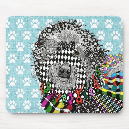 Cute and Colorful Goldendoodle Mousepad