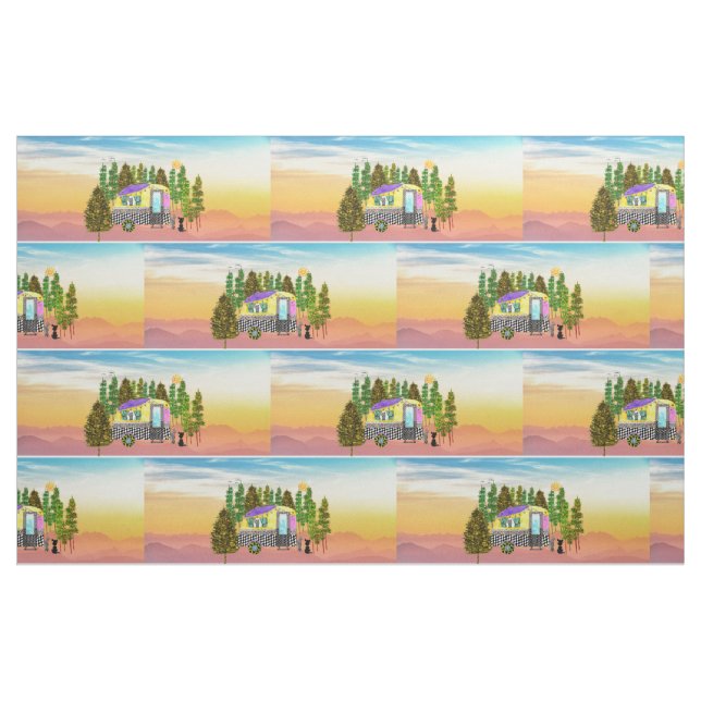 Cute and Colorful Happy Camper Fabric (Yard)