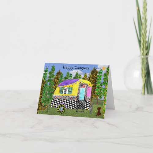 Cute and Colorful Happy Campers  Card