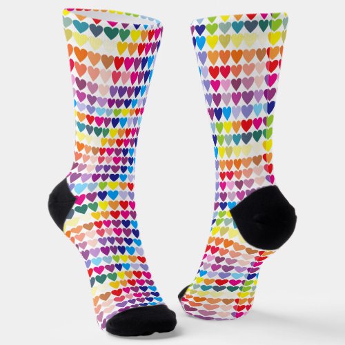 Cute and Colorful Heart Pattern Socks