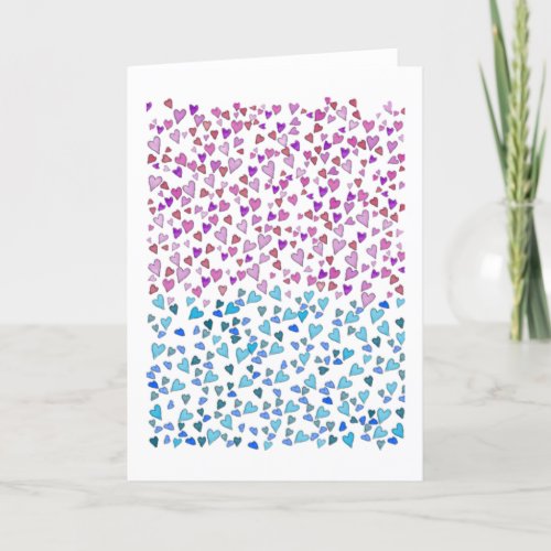 Cute And Colorful Hearts Thank You Card