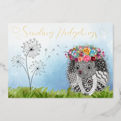 Cute and Colorful Hedgehog Greeting Card
