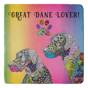 Cute and Colorful I Love My Great Danes Trivet