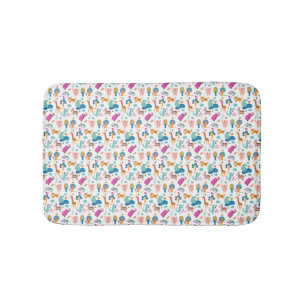 Cute and Colorful Jungle Animals Pattern Bath Mat
