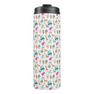Cute and Colorful Jungle Animals Pattern Thermal Tumbler