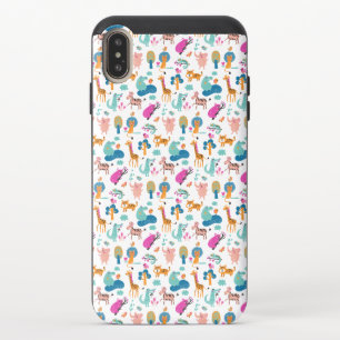 Cute and Colorful Jungle Animals Pattern iPhone XS Max Slider Case