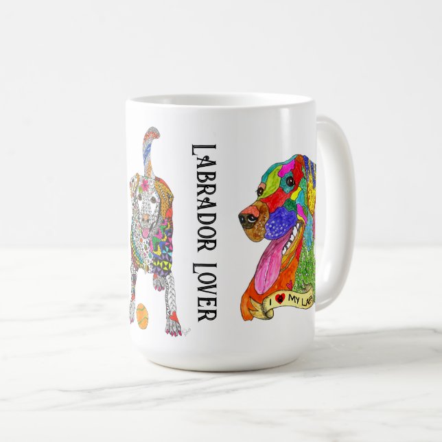 Cute and Colorful Labrador Lover Mug (Front Right)