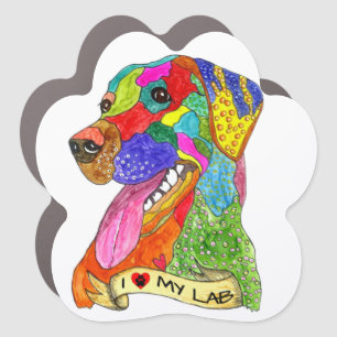 Cute and Colorful Labrador Retriever Car Magnet