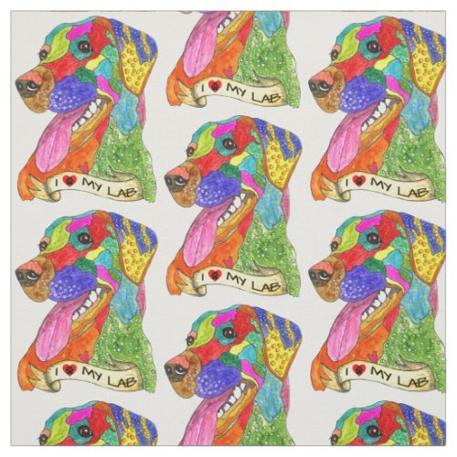 Cute and Colorful Labrador Retriever Fabric