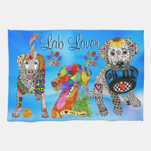 Cute and Colorful Labrador Retriever Kitchen Towel