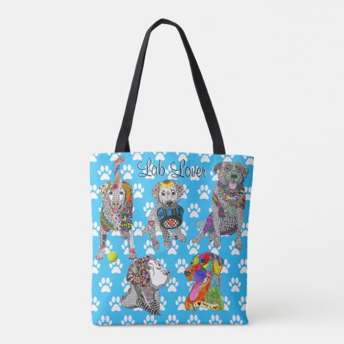 Cute and Colorful Labrador Retriever Lover Tote