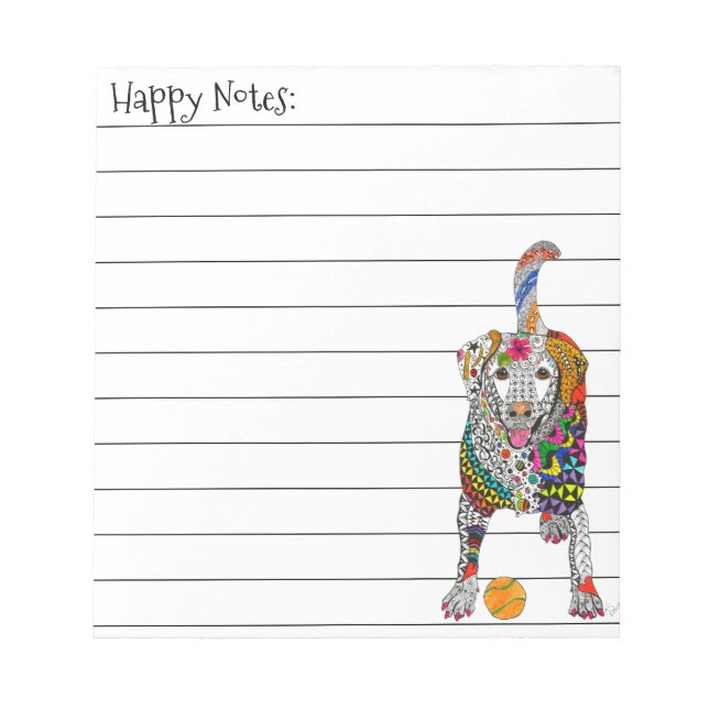 Cute and Colorful Labrador Retriever Notepad (Front)