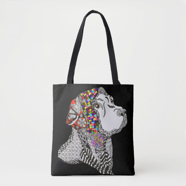Cute and Colorful Labrador Retriever Tote Bag (Front)