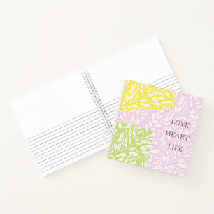 Cute and colorful leave pattern transparent art notebook