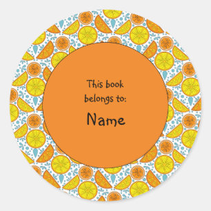 cute and colorful lemon and orange  classic round sticker