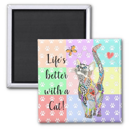 Cute and Colorful Lifes Better with a Cat Magnet