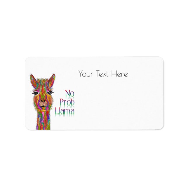 Cute and Colorful Llama Address Label (Front)