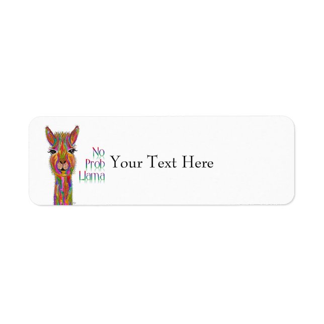 Cute and Colorful Llama Address Label (Front)