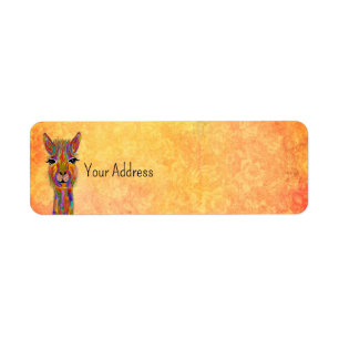 Cute and Colorful Llama Alpaca Address Label
