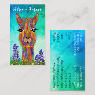 Cute and Colorful Llama/Alpaca Business Card