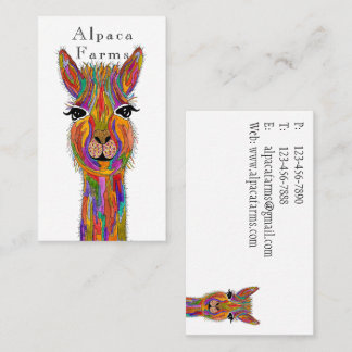 Cute and Colorful Llama/Alpaca Business Card