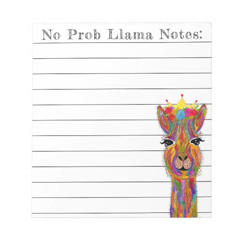 Cute and Colorful  Llama Alpaca Notepad