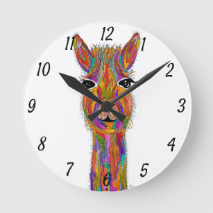Cute and Colorful Llama Clock