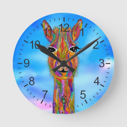 Cute and Colorful Llama Clock