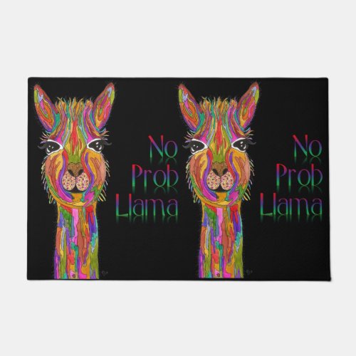 Cute and Colorful Llama Door Mat 24 x 36