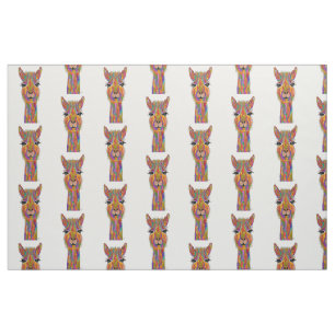 Cute and Colorful Llama Fabric