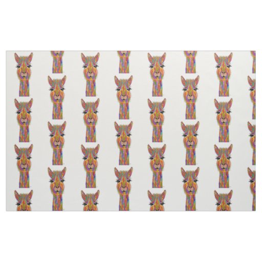 Cute and Colorful Llama Fabric