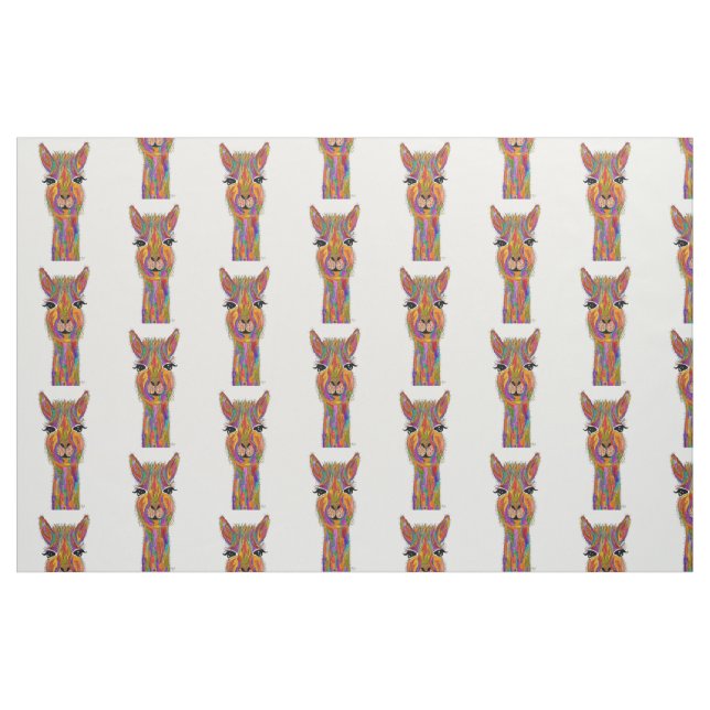 Cute and Colorful Llama Fabric (Fat Quarter)