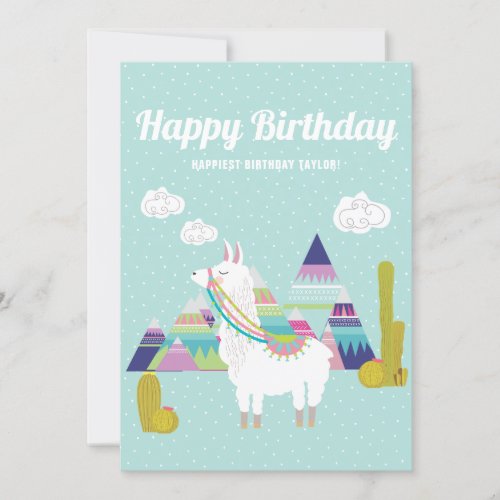 Cute and Colorful Llama Happy Birthday