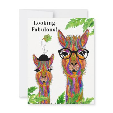 Cute and Colorful Llama Looking Fabulous Invitation Cute and Colorful Llama Looking Fabulous Invitation