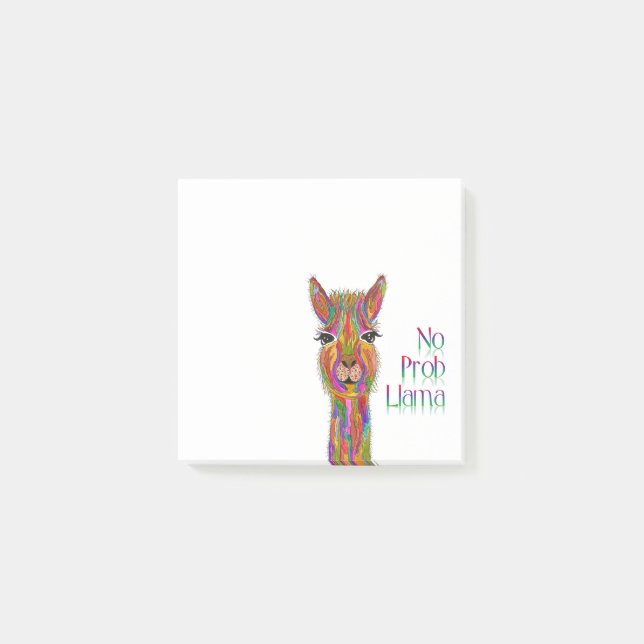 Cute and Colorful Llama Post-it Notes (Front)