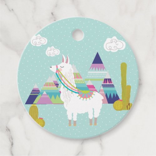 Cute and Colorful Llama Pyramid Birthday Thank You Favor Tags