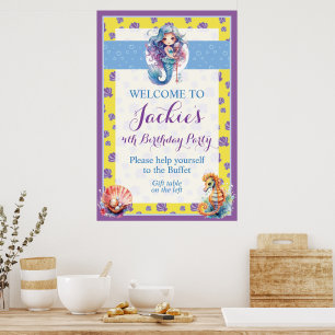 Cute and Colorful Magic Mermaid Poster