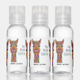Cute and Colorful No Prob Llama Llamas Hand Sanitizer