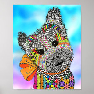 Cute and Colorful Norwich Terrier Poster 8" x 10"