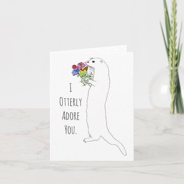 Cute and Colorful Otter Greeting Card (Front)