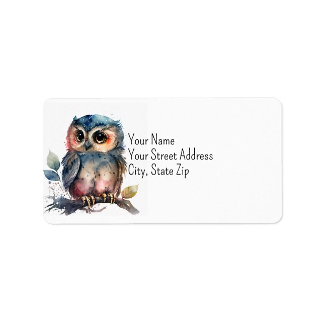 Cute and Colorful Owl Address Label (Front)